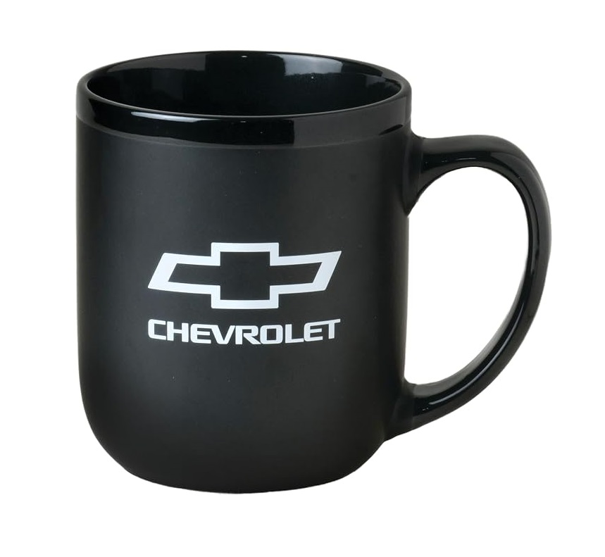 ماگ قهوه سرامیکی مشکی مات مدل شورلت (Chevy)